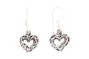 Ohrhänger Herz Eyla aus Silber 925 – Boho Damen Ohrschmuck 2,8 cm