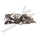 Wikinger-Brosche „Keltischer Hund“ messingfarben – ZAMAK-Fibel für LARP & Mittelaltergewandung