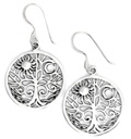 Ohrhänger ALINE aus 925er Silber 4 cm – Sonne & Mond im Lebensbaum Symbolschmuck