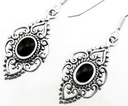 Ohrhänger „Aja – Onyx“ aus 925er Silber – Tropfenohrringe 3,8 cm mit schwarzem Edelstein