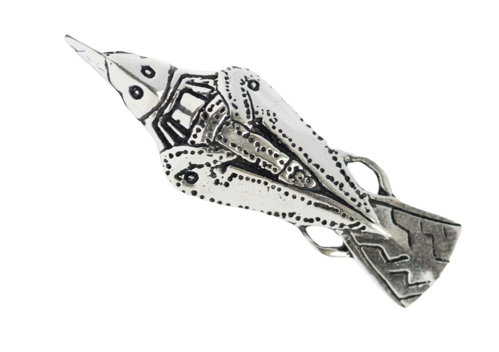 Anhänger HUGIN aus Silber – Rabe Odins Wikinger Amulett 4,4 cm