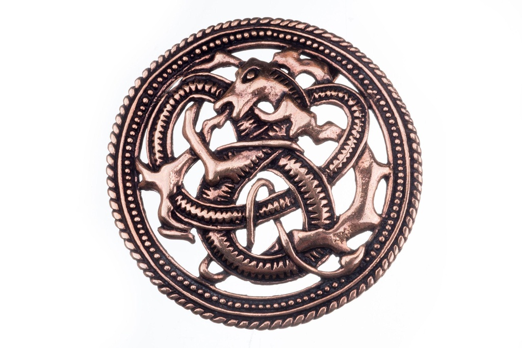 [avb530] Wikinger Anhänger „Feuerdrache“ aus Bronze – Nordischer Drachen Amulett 5 cm