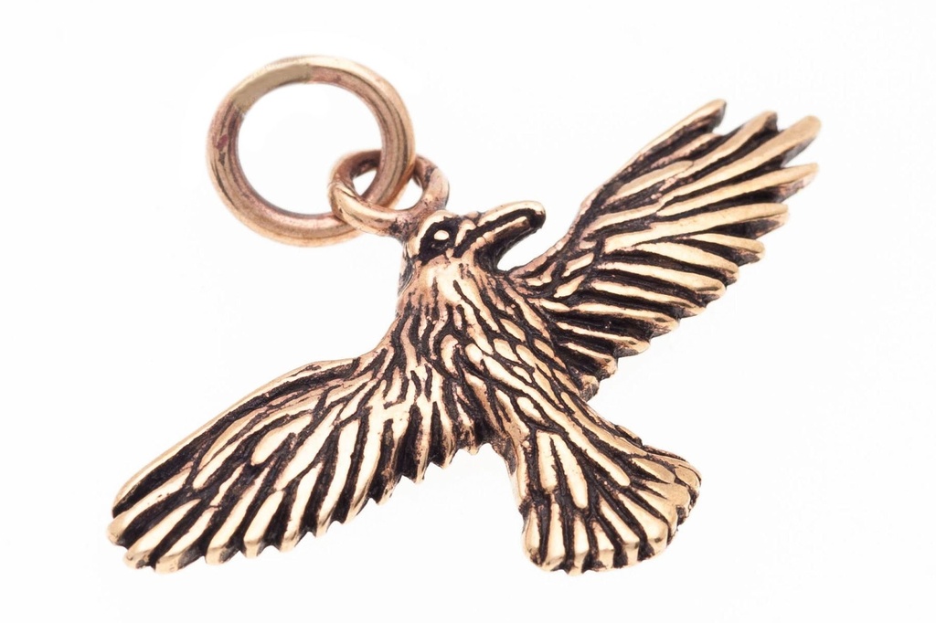 Schmuckstück  Schmuck Anhänger HUGIN 2.7 cm Kleiner Rabe Bronze 2.7 cm