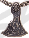 Mittelalter Bartaxt Anhänger altmessingfarben – Beidseitiger Krieger-Talisman aus Zamak