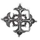 Schließe Artus Lilienkreuz – Silberfarbene Mittelalter-Schnalle 70 mm für 4 cm Riemen