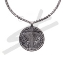 Halskette „Irminsul mit Hirschen & Adler“ – Silberfarbener Weltenbaum-Anhänger