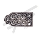 silberfarbene Mittelalter-Gürtelspitze Wellen 3cm