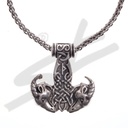 Halskette Thor-Hammer mit Ziegenköpfen , silberfarben