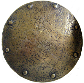 Gürtelschließe „Ragnar“ – Messingfarbene Schnalle im Wikinger-Schild-Stil für 4 cm Gürtel