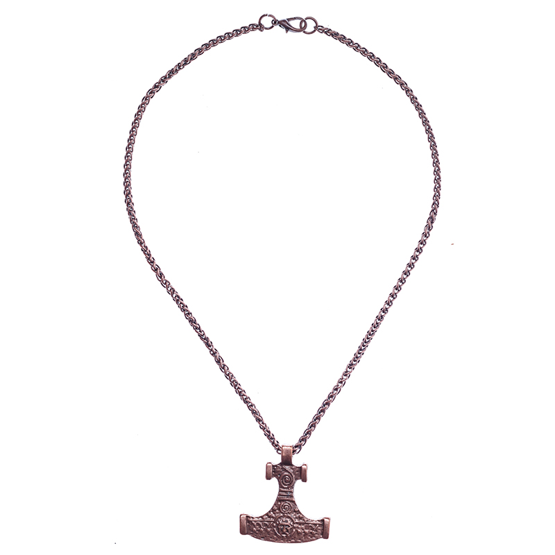 Halskette „Hiddensee-Thorhammer“ – Kupferfarbener Mjölnir-Anhänger nach dem Fund von Rügen