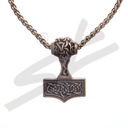 Halskette Thor-Hammer , altmessingfarben