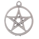 silberfarbener Anhänger Drudenfuß