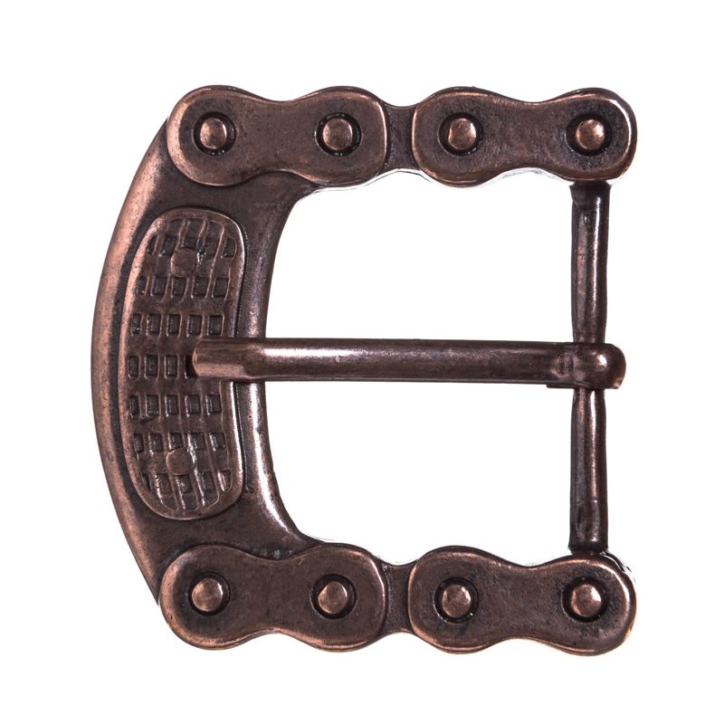 Steampunk Gürtelschließe „Blaylock“ kupferfarben – Mechanisch inspirierte Schnalle im Kettenglied-Design für 4 cm Gürtel