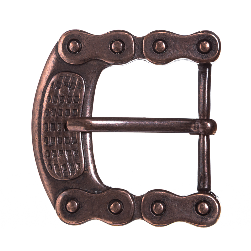 Steampunk Gürtelschließe „Blaylock“ kupferfarben – Mechanisch inspirierte Schnalle im Kettenglied-Design für 4 cm Gürtel