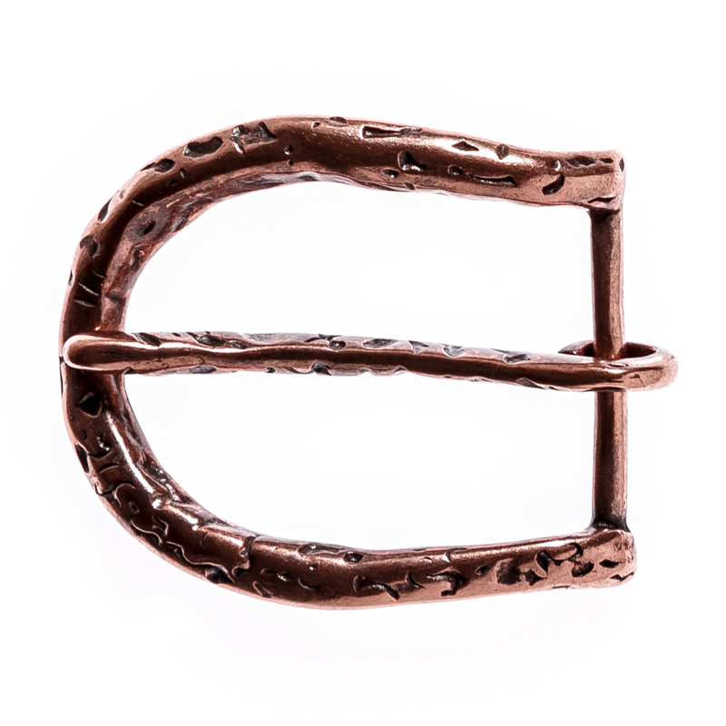 Gürtelschließe „Forged“ – Kupferfarbene Dornschließe in Schmiedeoptik für 4 cm breite Riemen