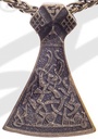 Mammen Axt Anhänger altmessingfarben – Wikinger-Talisman mit Ornamentik aus Zamak