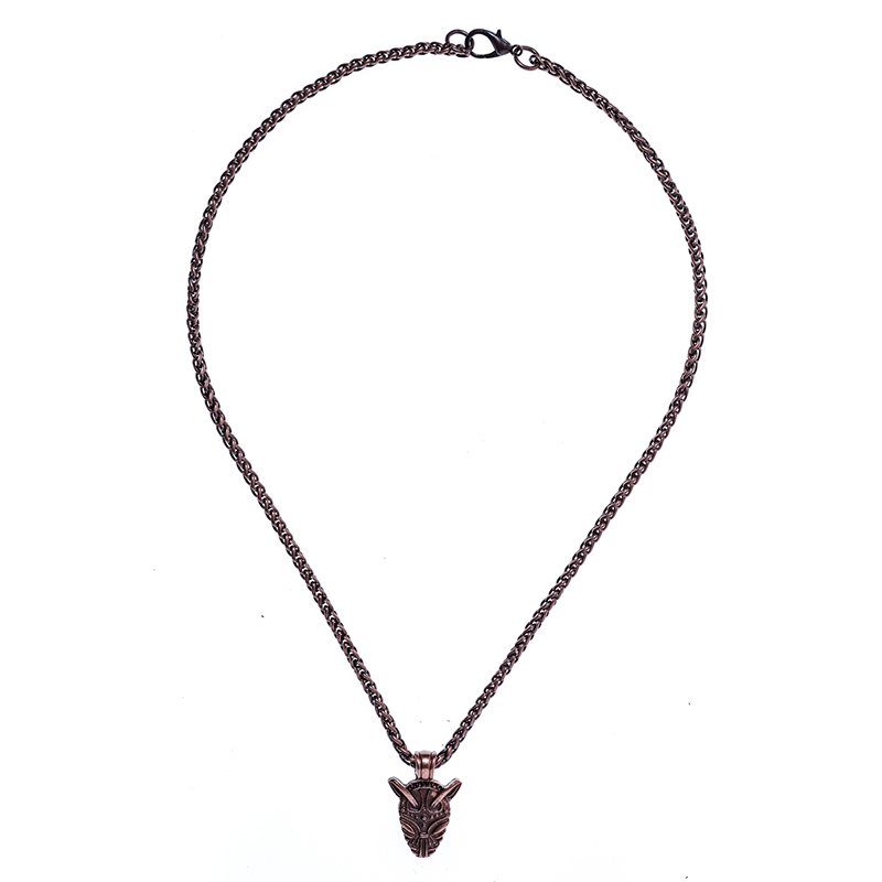 Halskette „Fenrir“ – Kupferfarbener Wolfsanhänger aus der Welt der nordischen Mythen