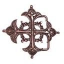 Schließe Artus Lilienkreuz – Kupferfarbene Musketier-Schnalle 70 mm für 4 cm Riemen