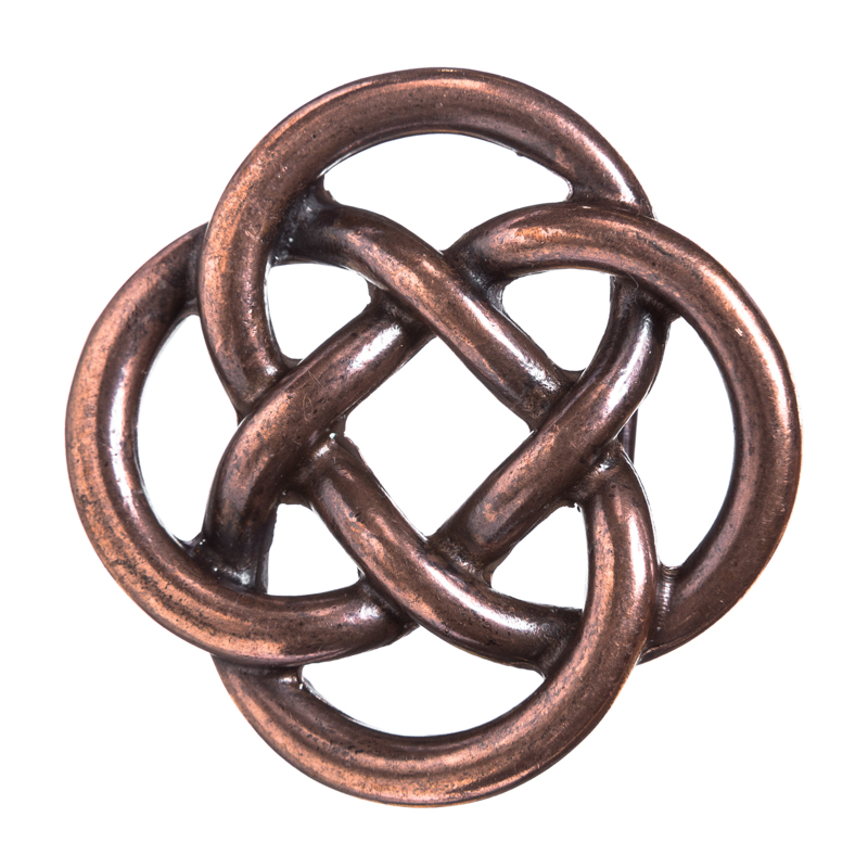 [B621-4] Gürtelschließe „Glendale“ – Kupferfarbene Schnalle mit keltischem Knotenmotiv für 4 cm Riemen