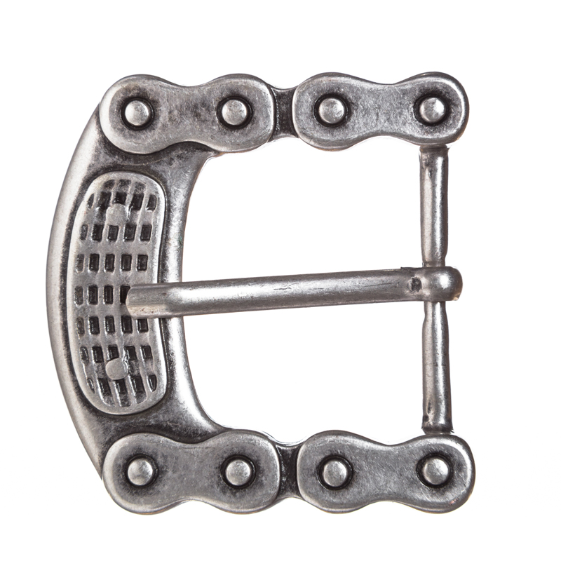 [B619-1] STP Blaylock – Silberfarbene 4 cm Gürtelschließe aus Zamak im Steampunk-Design
