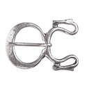 Drachenschließe silberfarben – Mittelalterliche 2 cm Gürtelschließe mit stilisierten Drachenköpfen