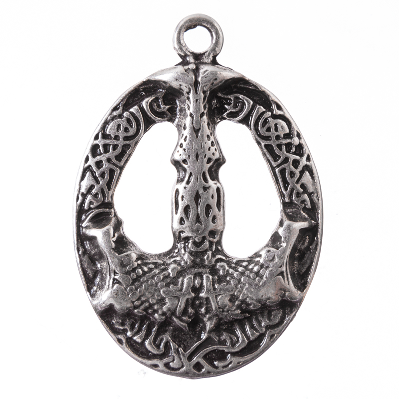[P-5173-1] Mjölnir Anhänger silberfarben – Wikinger Thorhammer aus Zamak mit kraftvoller Symbolik
