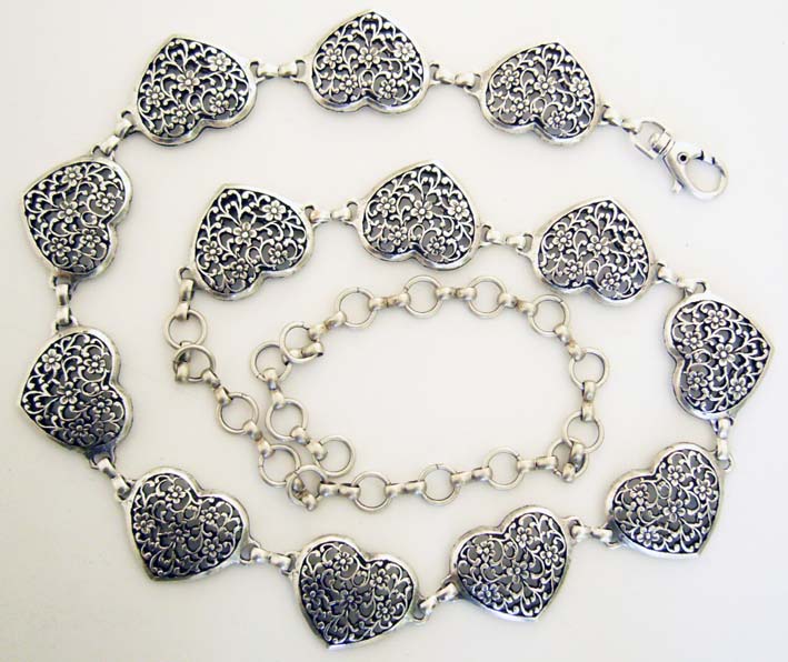 Romance, Herzchen-Kettengürtel, Fb: silber