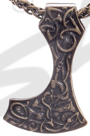 Halskette „Mittelalter Bartaxt“ – Altmessingfarbener Anhänger mit wikingerzeitlichem Flair