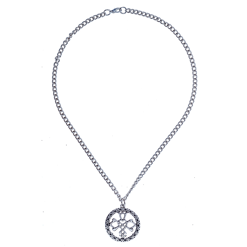 [PK-5165-1] Halskette „Celtic Wedding Knot“ – Silberfarbener keltischer Hochzeitsknoten an schwerer Kette 