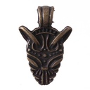 Anhänger Fenrir – Altmessingfarbener nordischer Wolfsanhänger aus Zamak 35 mm