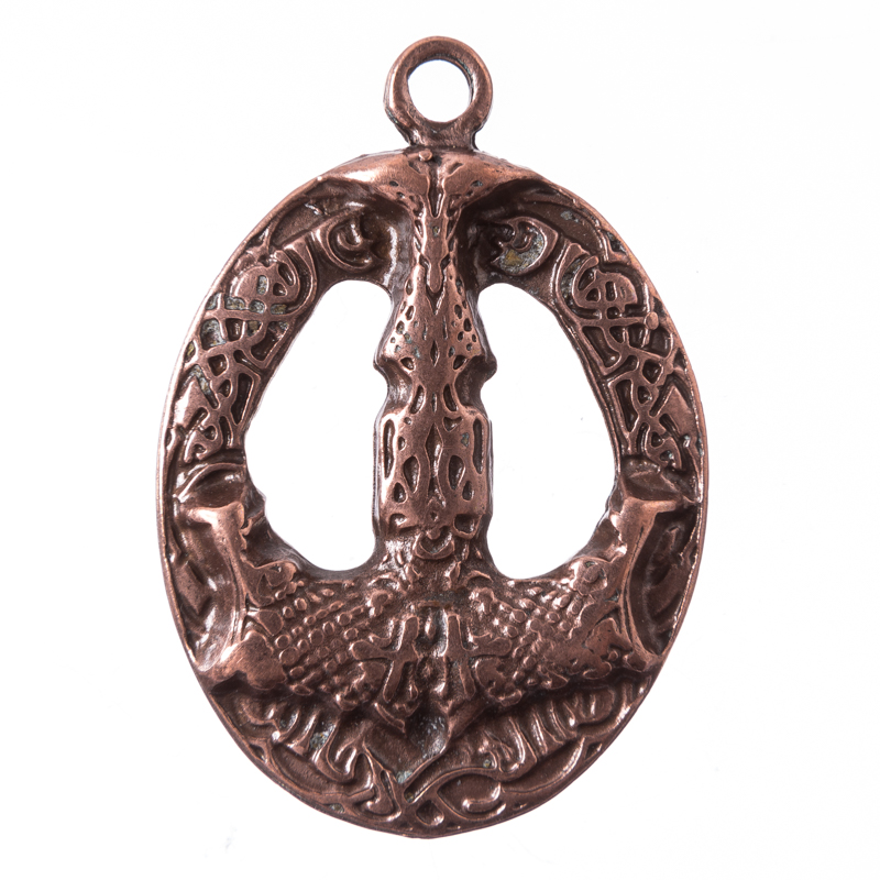 [P-5173-4] Mjölnir Anhänger kupferfarben – Massiver Thorhammer aus Zamak im nordischen Stil