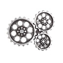 Steampunk Gürtelschließe „STP Moebius“ silberfarben – Zahnräder-Schnalle aus Zamak für 4 cm Gürtel