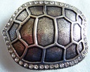 Carapax Gürtelschließe Schildkrötenpanzer silberfarben mit Kristallen – für 4cm Gürtel