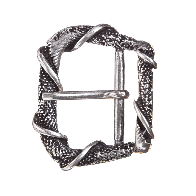 Dragonskin Gürtelschließe in Silberoptik – Schuppenschließe für 2,5 cm Riemen im Drachenstil