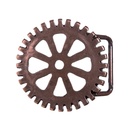 Steampunk Gürtelschließe Zahnrad kupferfarben – Runde Schnalle im Mechanic-Design für 4 cm Gürtel