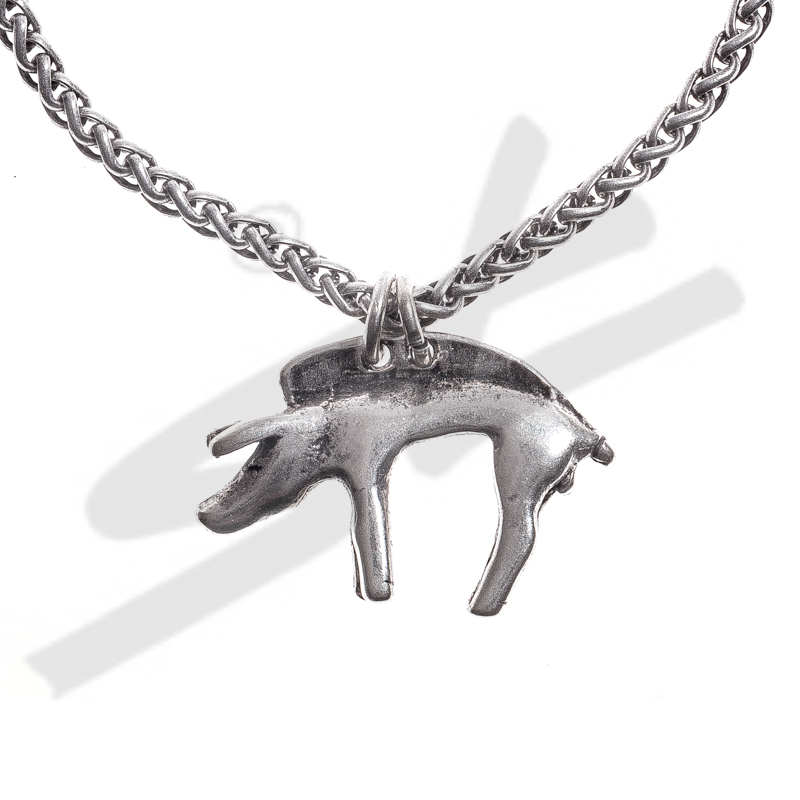 [32691] Halskette keltischer Eber, silberfarben