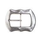 Gürtelschließe „Flint“ – Silberfarbene Voll-Schließe aus ZAMAK für 4 cm breite Gürtel