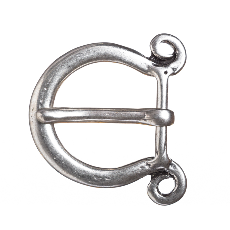 Mittelalter-Schließe „Bodo“ silberfarben – Massive 3 cm Gürtelschnalle mit geschwungener Form