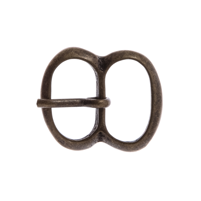 Mittelalter-Doppelschließe 2 cm altmessingfarben – 8-förmige Schnalle für Gürtel, Taschen & Gewandungen