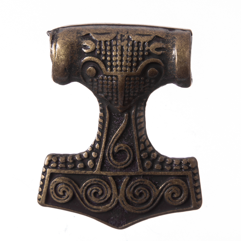 Schonenhammer Anhänger altmessingfarben – Historischer Thorhammer aus Zamak