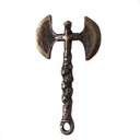 Wikinger Doppelaxt Anhänger altmessingfarben – Nordic Axe aus Zamak im historischen Stil