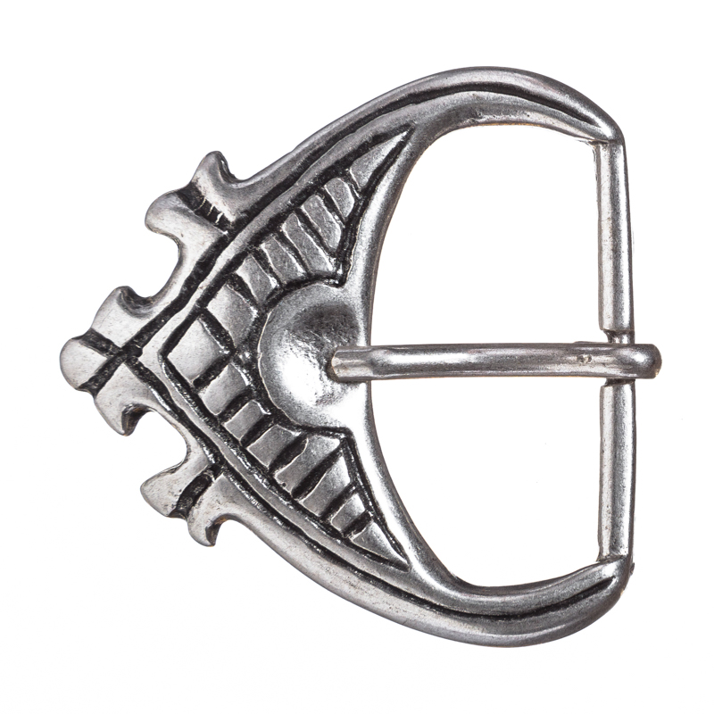 Gürtelschließe „Erik“ in Silberoptik – Wikinger-Schnalle für 4 cm breite Gürtel