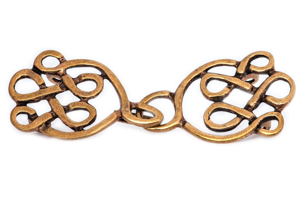 Große Vikings Gewandschließe WOTANS RABEN 8 cm – Bronze Fibel Hugin & Munin