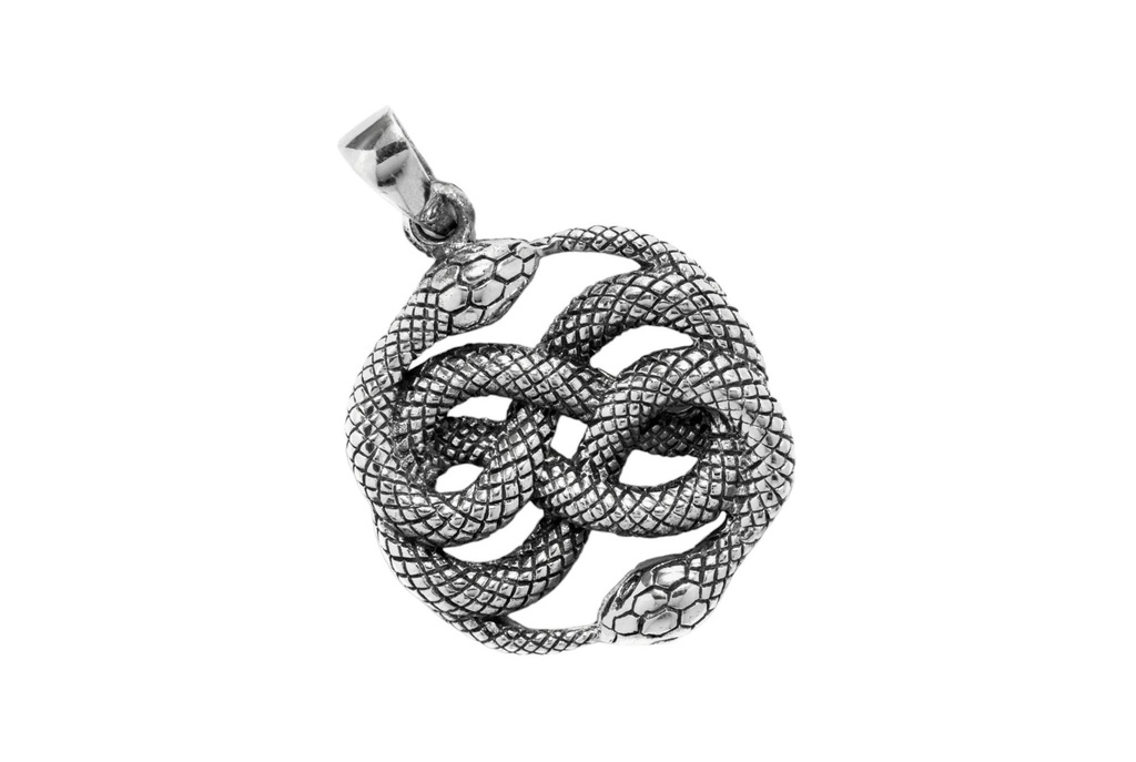 Anhänger AURIN aus 925er Silber – Mystisches Schlangensymbol für Ewigkeit und Erneuerung (3,5 cm)