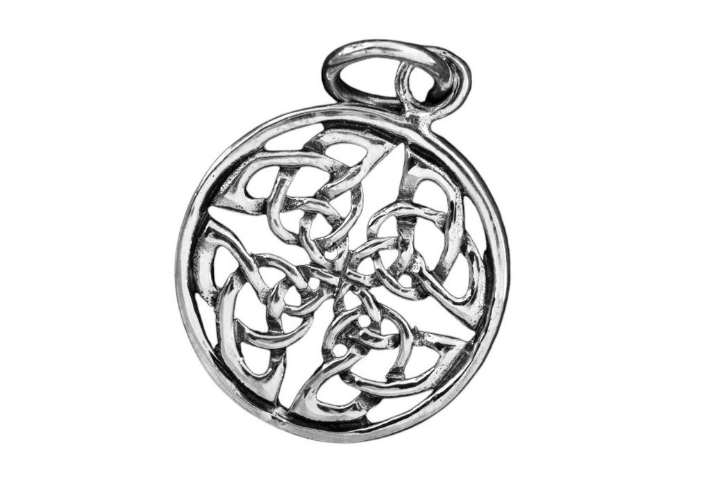 [ac19] Schmuck Anhänger Dania 2,2 cm – Silber 925 – Keltisches Amulett der Vier Elemente