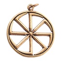 Wikinger Anhänger „Kolovrat – Großes Glücksrad“ aus Bronze – Slawisches Sonnenamulett Ø 3,1 cm