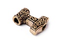 THORALF Bartperle aus Bronze – Wikinger Schmuckperle mit Thorshammer & Krieger 2 cm