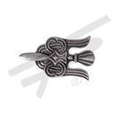 kleine Niete 'Wikinger Rabe', silberfarben