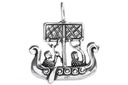 Anhänger TURID Wikingerschiff aus Silber – Drachenboot Amulett 2,8 cm