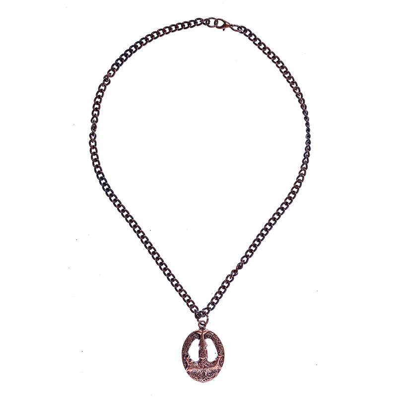 [PK-5173-4] Halskette „Mjölnir“ – Kupferfarbener Thorhammer-Anhänger an schwerer Flechtkette